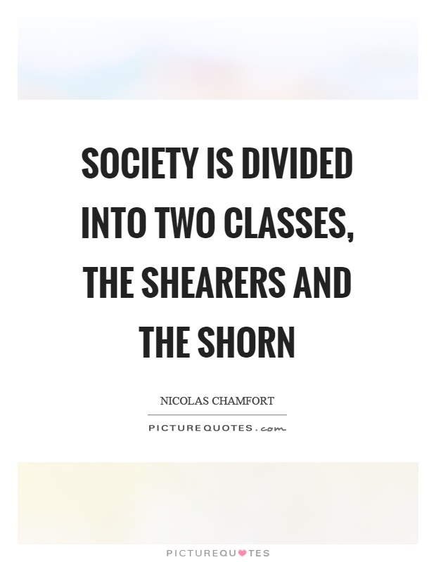 Society is divided into two classes, the shearers and the shorn Picture Quote #1