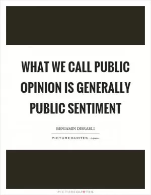 What we call public opinion is generally public sentiment Picture Quote #1