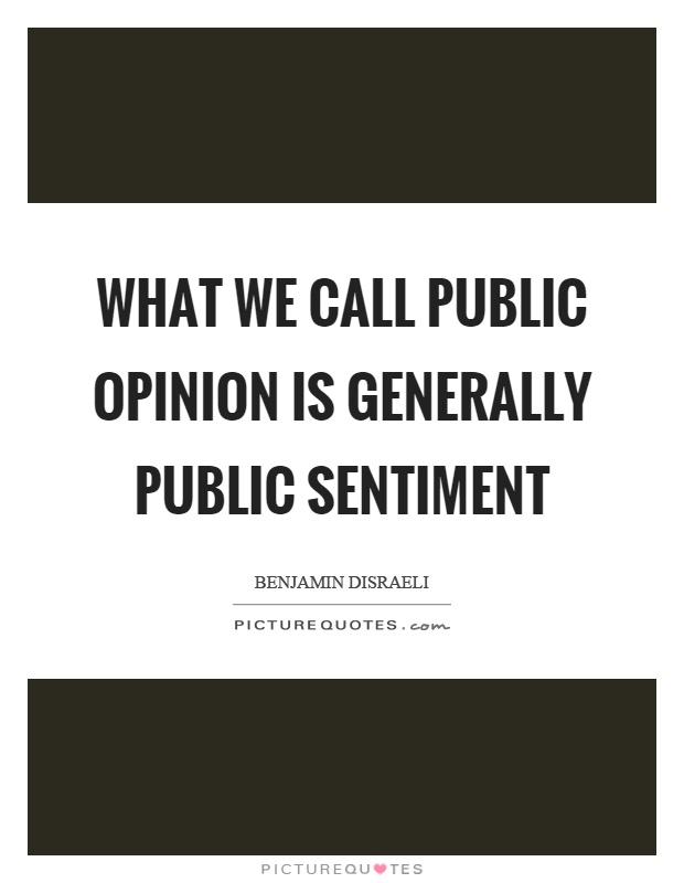 What we call public opinion is generally public sentiment Picture Quote #1