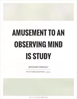 Amusement to an observing mind is study Picture Quote #1
