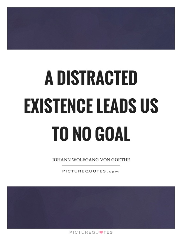 A distracted existence leads us to no goal Picture Quote #1