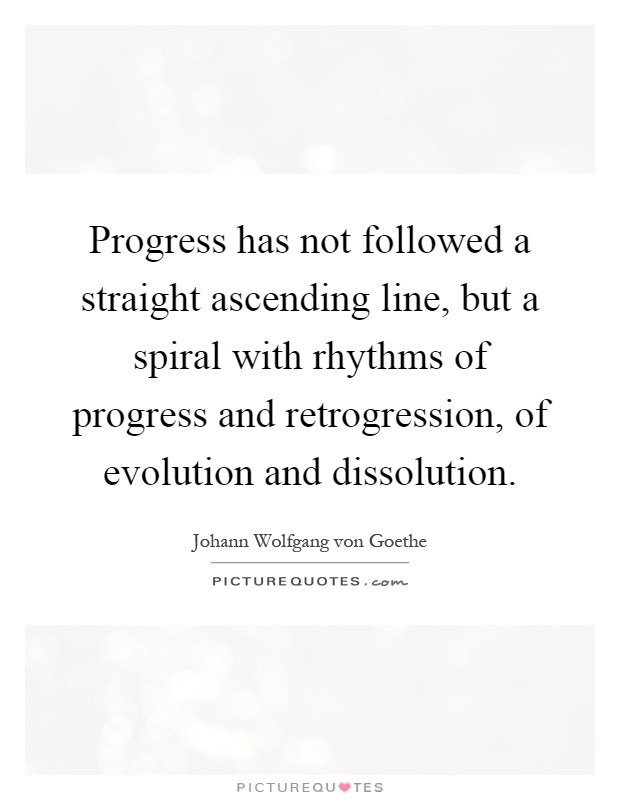 Progress has not followed a straight ascending line, but a spiral with rhythms of progress and retrogression, of evolution and dissolution Picture Quote #1