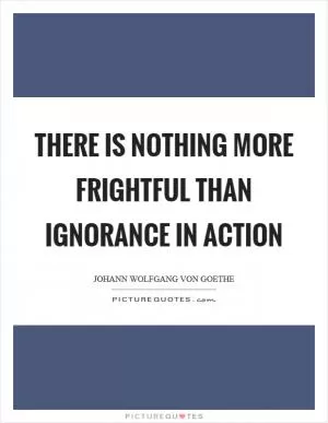 There is nothing more frightful than ignorance in action Picture Quote #1