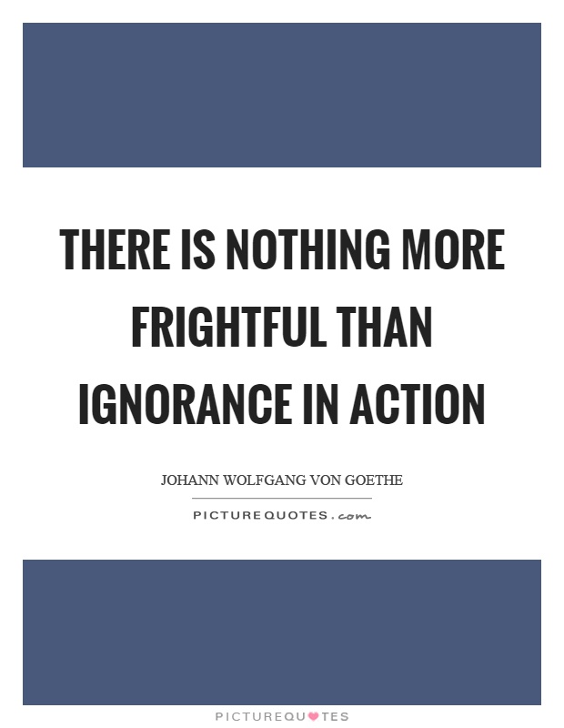 There is nothing more frightful than ignorance in action Picture Quote #1