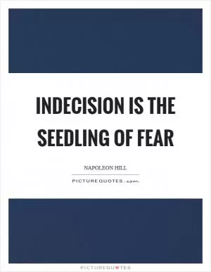Indecision is the seedling of fear Picture Quote #1