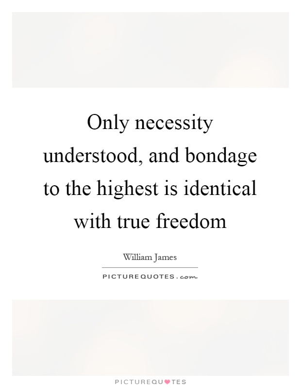 Only necessity understood, and bondage to the highest is identical with true freedom Picture Quote #1