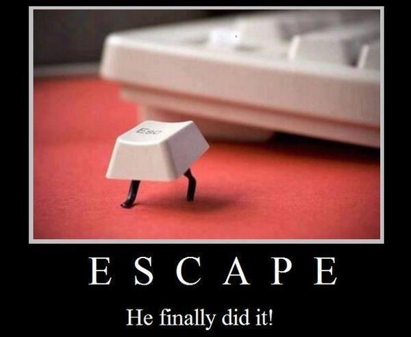 Escape. He finally did it! Picture Quote #1