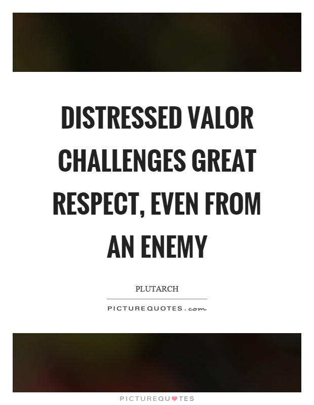 Distressed valor challenges great respect, even from an enemy Picture Quote #1