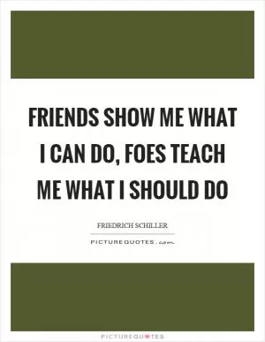 Friends show me what I can do, foes teach me what I should do Picture Quote #1