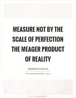 Measure not by the scale of perfection the meager product of reality Picture Quote #1