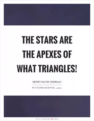 The stars are the apexes of what triangles! Picture Quote #1