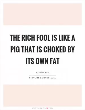 The rich fool is like a pig that is choked by its own fat Picture Quote #1