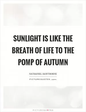 Sunlight is like the breath of life to the pomp of autumn Picture Quote #1
