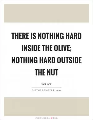 There is nothing hard inside the olive; nothing hard outside the nut Picture Quote #1