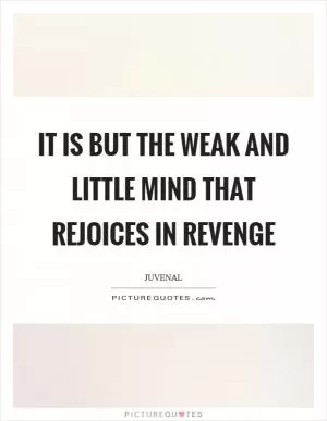 It is but the weak and little mind that rejoices in revenge Picture Quote #1