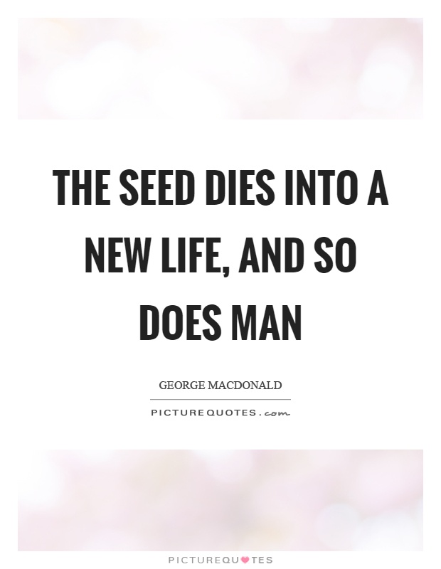 The seed dies into a new life, and so does man Picture Quote #1