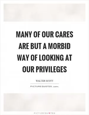 Many of our cares are but a morbid way of looking at our privileges Picture Quote #1