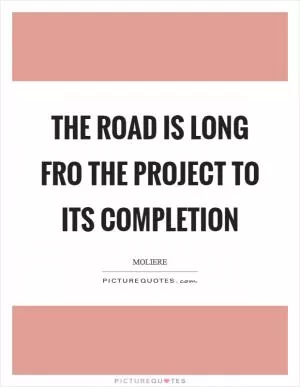 The road is long fro the project to its completion Picture Quote #1