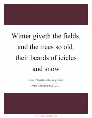Winter giveth the fields, and the trees so old, their beards of icicles and snow Picture Quote #1