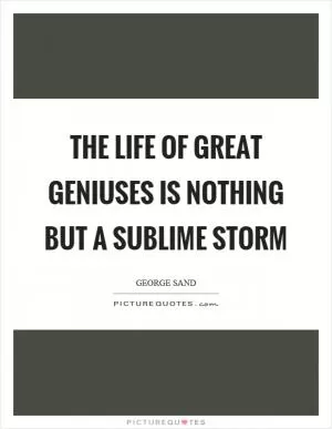 The life of great geniuses is nothing but a sublime storm Picture Quote #1