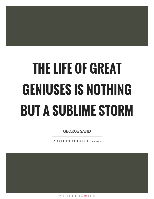 The life of great geniuses is nothing but a sublime storm Picture Quote #1
