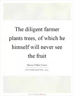The diligent farmer plants trees, of which he himself will never see the fruit Picture Quote #1