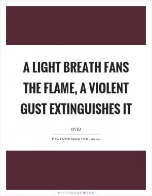 A light breath fans the flame, a violent gust extinguishes it Picture Quote #1