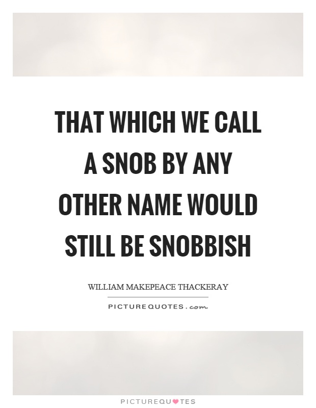 That which we call a snob by any other name would still be snobbish Picture Quote #1