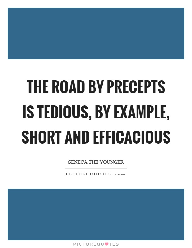 The road by precepts is tedious, by example, short and efficacious Picture Quote #1