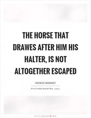The horse that drawes after him his halter, is not altogether escaped Picture Quote #1