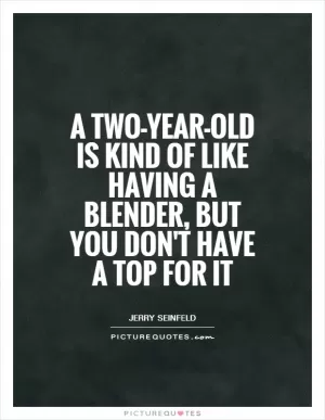 A two-year-old is kind of like having a blender, but you don't have a top for it Picture Quote #1