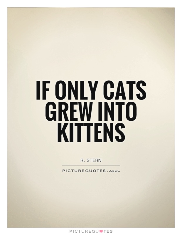 If only cats grew into kittens Picture Quote #1
