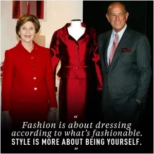 Fashion is about dressing according to what's fashionable. Style is more about being yourself Picture Quote #1