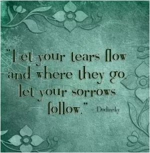 Let your tears flow and where they go, let your sorrows follow Picture Quote #1