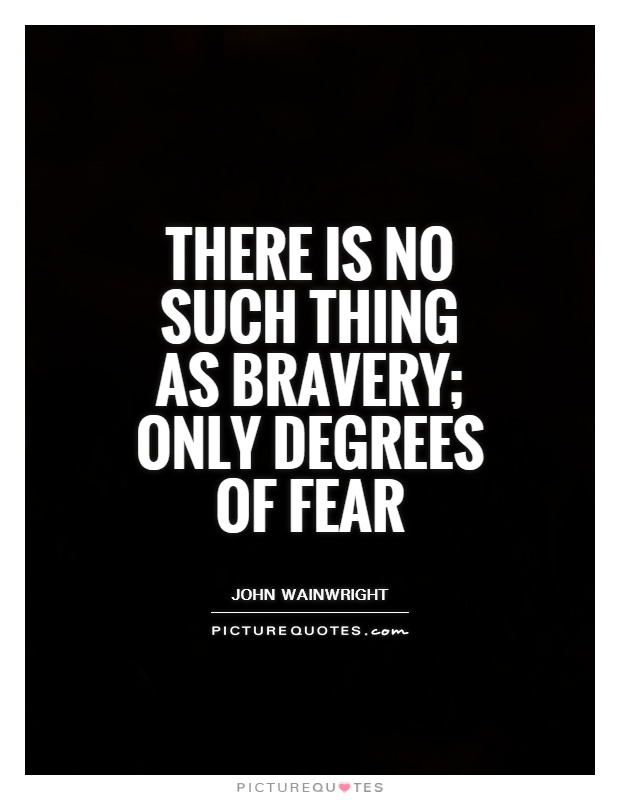 There is no such thing as bravery; only degrees of fear Picture Quote #1