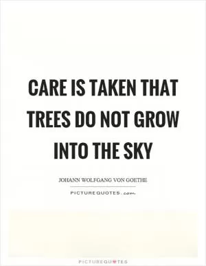 Care is taken that trees do not grow into the sky Picture Quote #1