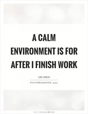 A calm environment is for after I finish work Picture Quote #1