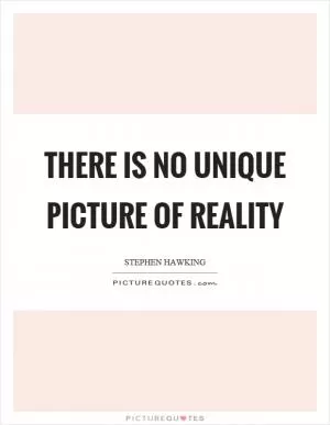 There is no unique picture of reality Picture Quote #1