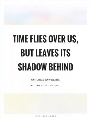 Time flies over us, but leaves its shadow behind Picture Quote #1