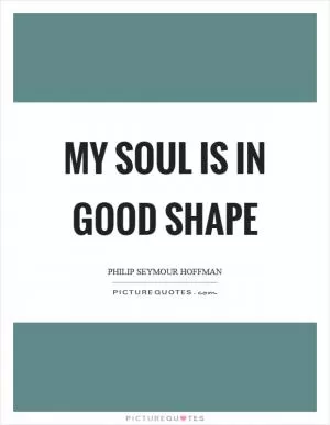 My soul is in good shape Picture Quote #1