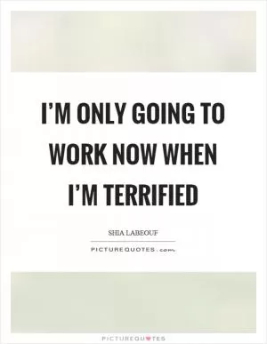 I’m only going to work now when I’m terrified Picture Quote #1