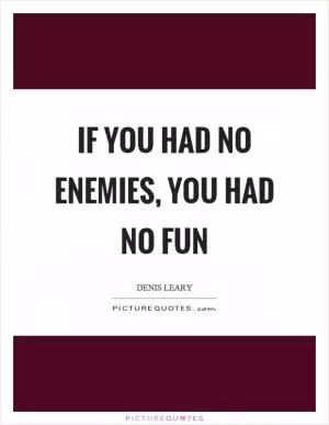 If you had no enemies, you had no fun Picture Quote #1