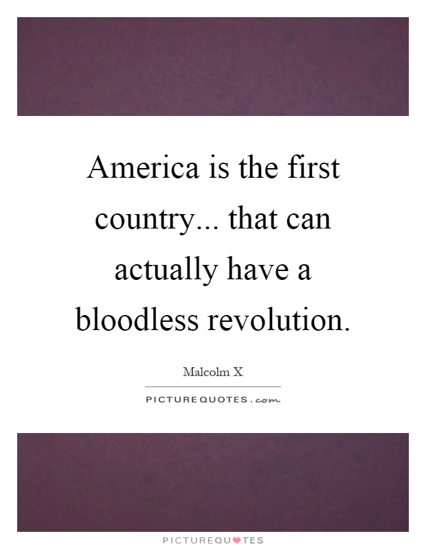 America is the first country... that can actually have a bloodless revolution Picture Quote #1