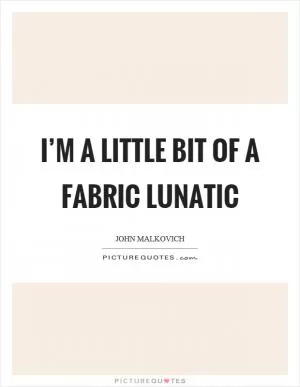 I’m a little bit of a fabric lunatic Picture Quote #1