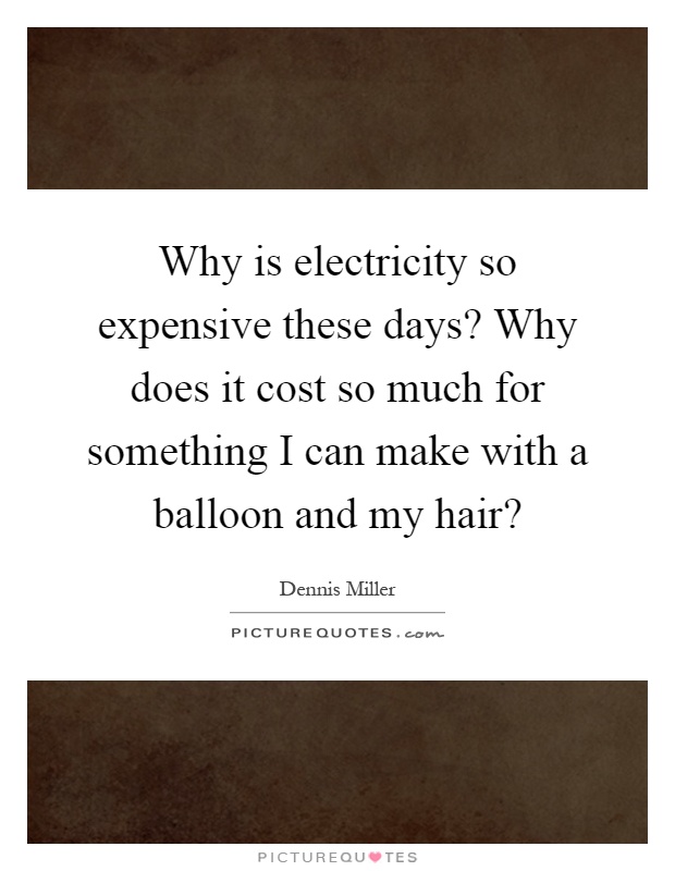 Why is electricity so expensive these days? Why does it cost so much for something I can make with a balloon and my hair? Picture Quote #1