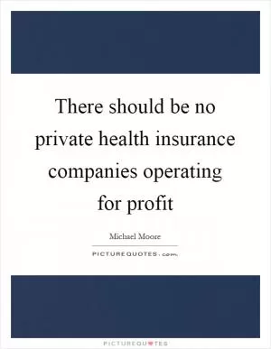 There should be no private health insurance companies operating for profit Picture Quote #1