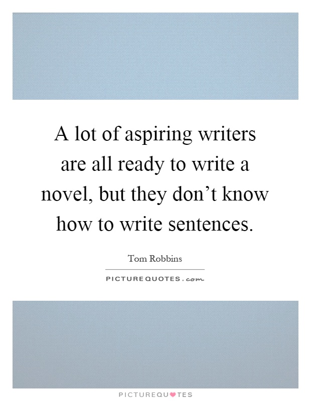 A lot of aspiring writers are all ready to write a novel, but they don't know how to write sentences Picture Quote #1
