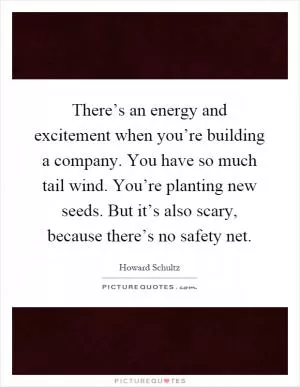 There’s an energy and excitement when you’re building a company. You have so much tail wind. You’re planting new seeds. But it’s also scary, because there’s no safety net Picture Quote #1