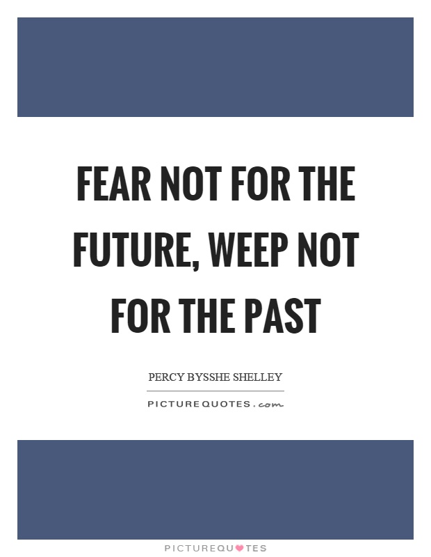 Fear not for the future, weep not for the past Picture Quote #1