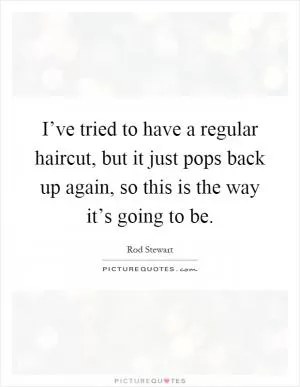 I’ve tried to have a regular haircut, but it just pops back up again, so this is the way it’s going to be Picture Quote #1